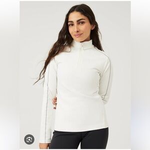 NWT Outdoor Voices FrostKnit 1/4 Zip Jacket in Sugar Off White Reflective - M